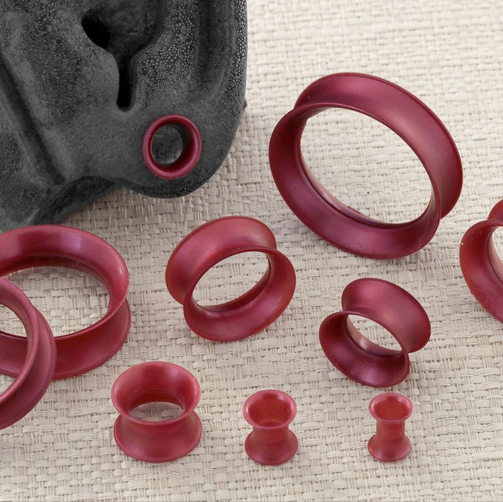 Pair Maroon 1/2" Tunnels Plugs